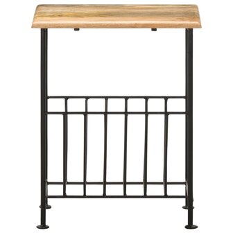 Tijdschriftenrek 40x30x50 cm massief mangohout en staal 2