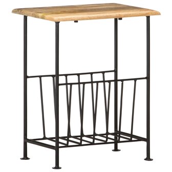 Tijdschriftenrek 40x30x50 cm massief mangohout en staal 11