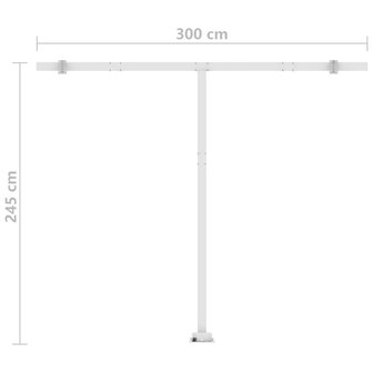 Luifel automatisch met LED en windsensor 300x250 cm blauw wit 11