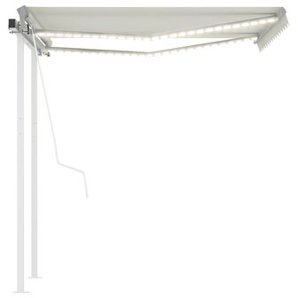 Luifel automatisch met LED en windsensor 3x2,5 m cr&egrave;mekleurig 2