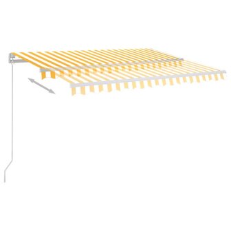 Luifel automatisch met LED en windsensor 3x2,5 m geel en wit 3