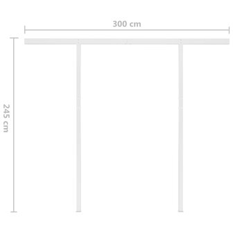 Luifel automatisch met LED en windsensor 3x2,5 m geel en wit 12