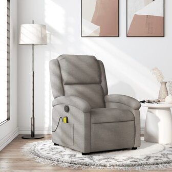 Massagestoel verstelbaar stof taupe 1