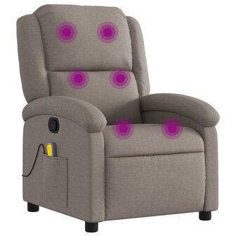 Massagestoel verstelbaar stof taupe 2