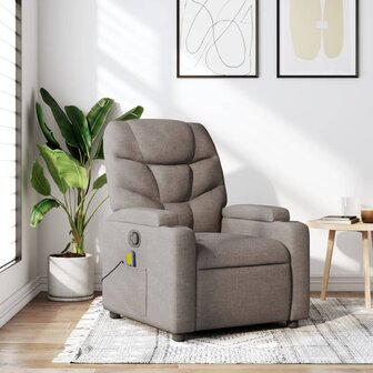 Massagestoel verstelbaar stof taupe 1
