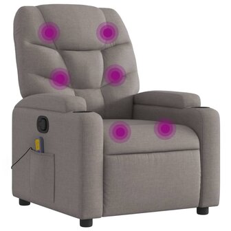 Massagestoel verstelbaar stof taupe 2
