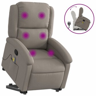 Sta-op-massagestoel verstelbaar stof taupe 2