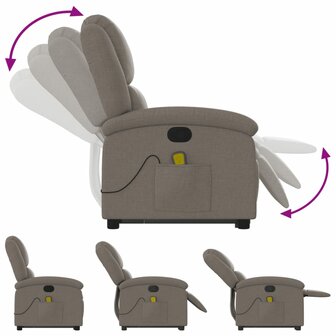 Sta-op-massagestoel verstelbaar stof taupe 7