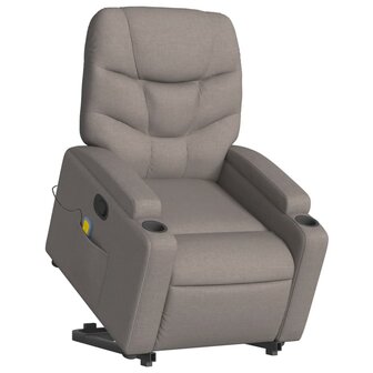 Sta-op-massagestoel verstelbaar stof taupe 3