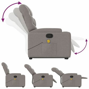 Sta-op-massagestoel verstelbaar stof taupe 7