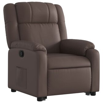 Sta-op-fauteuil verstelbaar kunstleer bruin 4
