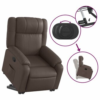 Sta-op-fauteuil verstelbaar kunstleer bruin 6