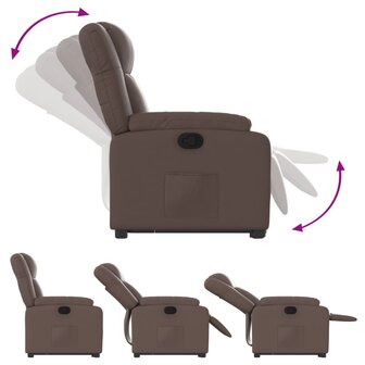 Sta-op-fauteuil verstelbaar kunstleer bruin 7