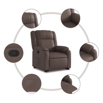 Sta-op-fauteuil verstelbaar kunstleer bruin 8