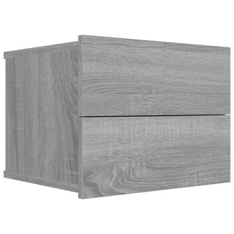 Nachtkastje 40x30x30 cm bewerkt hout grijs sonoma eikenkleurig 2