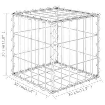 Gabion plantenbak verhoogd kubus 30x30x30 cm staaldraad 5