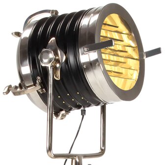 Vloerlamp driepoot 171 cm massief mangohout zwart 7