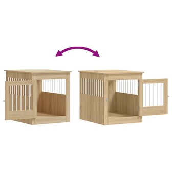 Hondenbench 64,5x80x71 cm bewerkt hout sonoma eikenkleurig 10