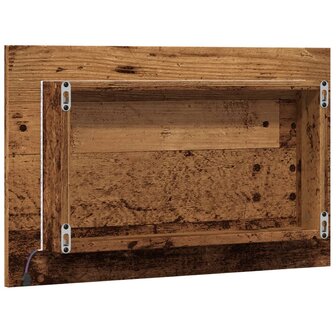 Badkamerspiegel met LED 60x8,5x38 cm oud houtkleurig 8
