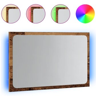 Badkamerspiegel met LED 60x8,5x38 cm artisanaal eikenkleurig 2