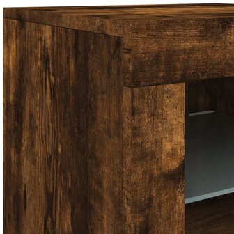 Bijzetkastjes met LED 2 st bewerkt hout gerookt eikenkleurig 12