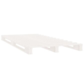 Palletbed massief grenenhout wit 90x200 cm 4
