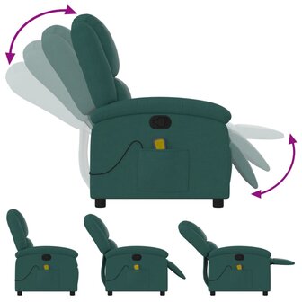 Massagestoel verstelbaar stof donkergroen 7