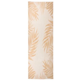 Buitenkleed met bladpatroon platgeweven 80x250 cm 1