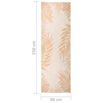 Buitenkleed met bladpatroon platgeweven 80x250 cm 6