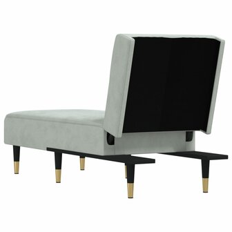 Chaise longue fluweel lichtgrijs 5