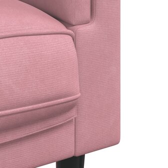 Bank met kussens 3-zits fluweel roze 7