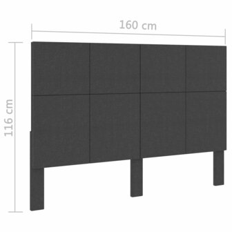 Hoofdbord 160x200 cm stof donkergrijs  6