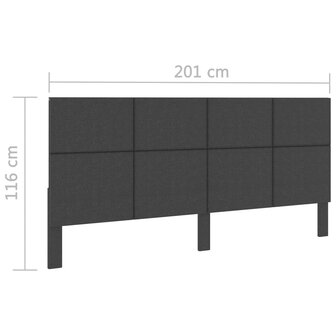 Hoofdbord 200x200 cm stof donkergrijs  6