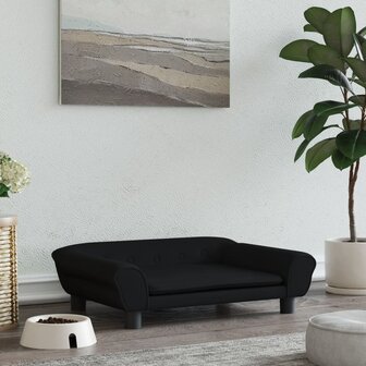 Hondenmand 70x48x22 cm fluweel zwart 1