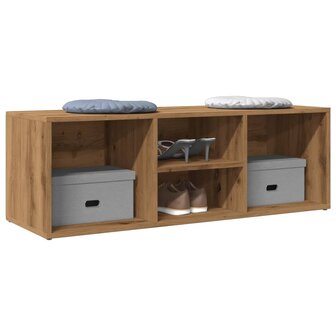 Schoenenopbergbank 105x35x35 cm bewerkt hout artisanaal eiken 1