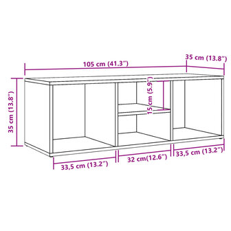 Schoenenopbergbank 105x35x35 cm bewerkt hout artisanaal eiken 9