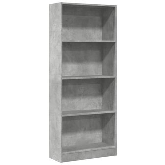 Boekenkast 60x24x143 cm bewerkt hout betongrijs 2