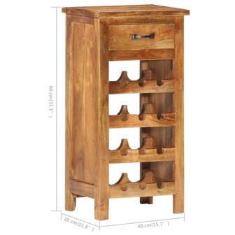 Wijnkast 40x30x80 cm massief acaciahout  7