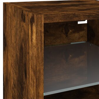 Tv-wandmeubel met LED-verlichting 30x28,5x30 cm gerookt eiken 11