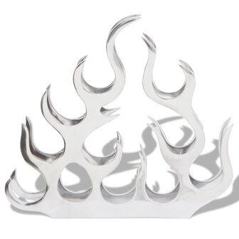 Wijnrek voor 11 flessen aluminium zilverkleurig  3