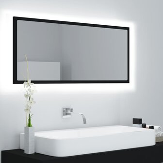 Badkamerspiegel LED 100x8,5x37 cm acryl zwart 1