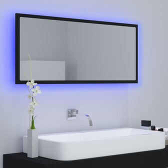 Badkamerspiegel LED 100x8,5x37 cm acryl zwart 3