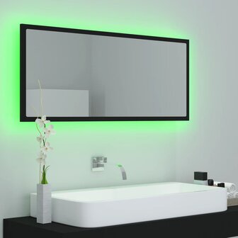 Badkamerspiegel LED 100x8,5x37 cm acryl zwart 4