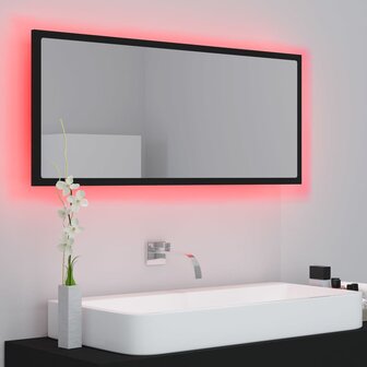 Badkamerspiegel LED 100x8,5x37 cm acryl zwart 5