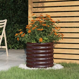 Plantenbak 40x40x36 cm gepoedercoat staal bruin 1