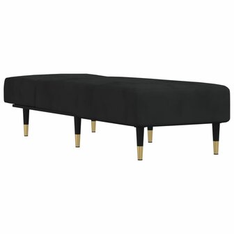 Chaise longue fluweel zwart 3