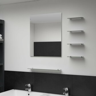 Wandspiegel met 5 schappen 50x60 cm zilverkleurig 1