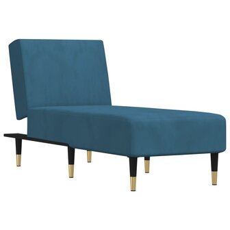 Chaise longue fluweel blauw 2