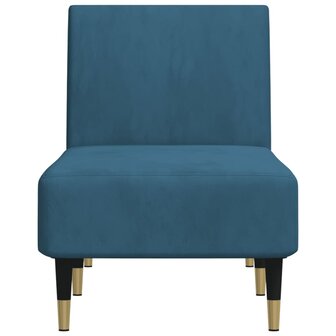 Chaise longue fluweel blauw 4