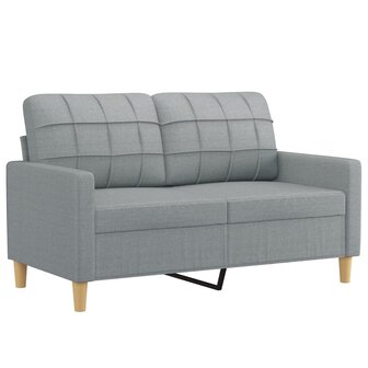 2-delige Loungeset met kussens stof lichtgrijs 3